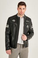 Bandito Men's Leather Jacket | Derimod Bandito Men's Leather Jacket | Derimod