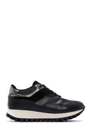 Women's Black Thick Soled Leather Sneaker | Derimod Women's Black Thick Soled Leather Sneaker | Derimod