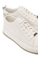 Erkek Beyaz Bağcıklı Deri Sneaker | Derimod Erkek Beyaz Bağcıklı Deri Sneaker | Derimod