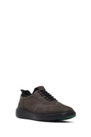 Erkek Gri Bağcıklı Nubuk Deri Sneaker | Derimod Erkek Gri Bağcıklı Nubuk Deri Sneaker | Derimod