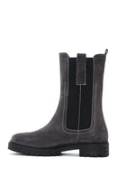 Women's Anthracite Suede Leather Chelsea Boots | Derimod Women's Anthracite Suede Leather Chelsea Boots | Derimod