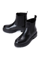 Women's Black Crocodile Chelsea Boots | Derimod Women's Black Crocodile Chelsea Boots | Derimod