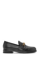 Women's Black Buckle Detailed Leather Masculine Loafer | Derimod Women's Black Buckle Detailed Leather Masculine Loafer | Derimod