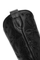 Women's Black Leather Cowboy Boots | Derimod Women's Black Leather Cowboy Boots | Derimod
