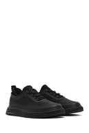Erkek Siyah Bağcıklı Kalın Tabanlı Deri Sneaker | Derimod Erkek Siyah Bağcıklı Kalın Tabanlı Deri Sneaker | Derimod