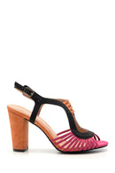 Women's Suede Colored Heeled Shoes | Derimod Women's Suede Colored Heeled Shoes | Derimod