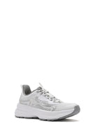 Kadın Beyaz Bağcıklı Kalın Tabanlı Kumaş Sneaker | Derimod Kadın Beyaz Bağcıklı Kalın Tabanlı Kumaş Sneaker | Derimod