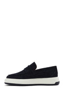 Erkek Lacivert Süet Deri Casual Loafer | Derimod Erkek Lacivert Süet Deri Casual Loafer | Derimod