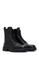 Men's Black Leather Boots Flat Boots | Derimod Men's Black Leather Boots Flat Boots | Derimod