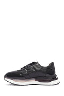Erkek Siyah Bağcıklı Deri Sneaker | Derimod Erkek Siyah Bağcıklı Deri Sneaker | Derimod