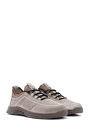 Erkek Vizon Bağcıklı Nubuk Deri Casual Sneaker | Derimod Erkek Vizon Bağcıklı Nubuk Deri Casual Sneaker | Derimod