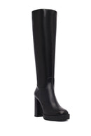 Woman Black Zippered High Heels Leather Boot | Derimod Woman Black Zippered High Heels Leather Boot | Derimod