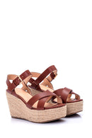 Women's Straw Sole Wedge Heeled Sandals | Derimod Women's Straw Sole Wedge Heeled Sandals | Derimod