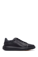 Erkek Siyah Bağcıklı Kalın Tabanlı Deri Sneaker | Derimod Erkek Siyah Bağcıklı Kalın Tabanlı Deri Sneaker | Derimod