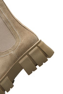 Women's Beige Suede Leather Chelsea Boots | Derimod Women's Beige Suede Leather Chelsea Boots | Derimod
