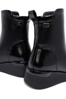 Woman Black Zippered Wedge Heeled Boots | Derimod Woman Black Zippered Wedge Heeled Boots | Derimod
