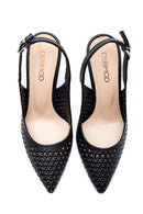 Women's Black Leather Braided Stiletto | Derimod Women's Black Leather Braided Stiletto | Derimod
