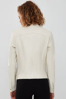 Marlyn Women's Beige Short Leather Jacket | Derimod Marlyn Women's Beige Short Leather Jacket | Derimod