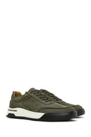 Male Green Lace-Up Nubuck Leather Sneaker | Derimod Male Green Lace-Up Nubuck Leather Sneaker | Derimod