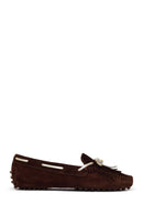 Woman Brown Tassel Suede Loafer | Derimod Woman Brown Tassel Suede Loafer | Derimod