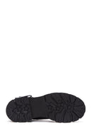 Women's Black Leather Thick Soled Boots | Derimod Women's Black Leather Thick Soled Boots | Derimod