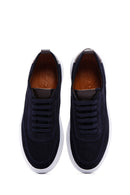 Erkek Lacivert Bağcıklı Kalın Tabanlı Süet Deri Sneaker | Derimod Erkek Lacivert Bağcıklı Kalın Tabanlı Süet Deri Sneaker | Derimod