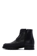Men's Black Leather Zippered Casual Boots | Derimod Men's Black Leather Zippered Casual Boots | Derimod