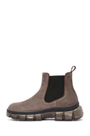 Men's Beige Suede Leather Chelsea Boots | Derimod Men's Beige Suede Leather Chelsea Boots | Derimod