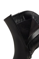 Women's Black Zippered High Thin Heel Leather Boot | Derimod Women's Black Zippered High Thin Heel Leather Boot | Derimod