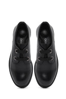 Woman Black Laced Leather Oxford Shoes | Derimod Woman Black Laced Leather Oxford Shoes | Derimod