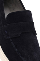 Erkek Lacivert Süet Deri Casual Loafer | Derimod Erkek Lacivert Süet Deri Casual Loafer | Derimod