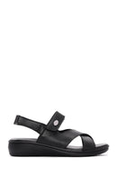 Kadın Siyah Comfort Sandalet | Derimod Kadın Siyah Comfort Sandalet | Derimod
