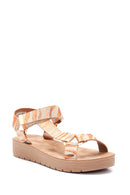 Women's Orange Printed Sandals | Derimod Women's Orange Printed Sandals | Derimod