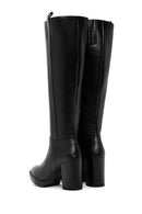 Women's Black Thick Heeled Zippered Boots | Derimod Women's Black Thick Heeled Zippered Boots | Derimod