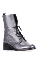 Soft Leather Women's Silver Boots | Derimod Soft Leather Women's Silver Boots | Derimod