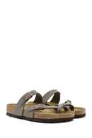 Birkenstock Women's Mink Mayari Bf Flip Flops Nubuck Slippers | Derimod Birkenstock Women's Mink Mayari Bf Flip Flops Nubuck Slippers | Derimod