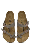 Birkenstock Women's Mink Mayari Bf Flip Flops Nubuck Slippers | Derimod Birkenstock Women's Mink Mayari Bf Flip Flops Nubuck Slippers | Derimod
