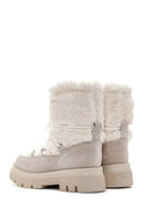 Women's Beige Plush Suede Leather Boots | Derimod Women's Beige Plush Suede Leather Boots | Derimod