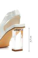 Women's White Transparent Thick Heel Sandals | Derimod Women's White Transparent Thick Heel Sandals | Derimod