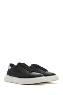 Erkek Siyah Bağcıklı Kalın Tabanlı Deri Sneaker | Derimod Erkek Siyah Bağcıklı Kalın Tabanlı Deri Sneaker | Derimod
