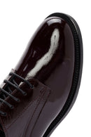 Women's Burgundy Lace-Up Patent Leather Masculine Shoes | Derimod Women's Burgundy Lace-Up Patent Leather Masculine Shoes | Derimod