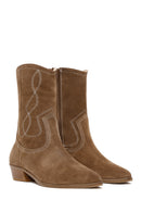 Women's Suede Leather Cowboy Boots | Derimod Women's Suede Leather Cowboy Boots | Derimod