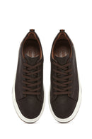 Men's Brown Lace-up Thick-Sole Leather Sneaker | Derimod Men's Brown Lace-up Thick-Sole Leather Sneaker | Derimod
