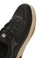 Erkek Siyah Bağcıklı Deri Sneaker | Derimod Erkek Siyah Bağcıklı Deri Sneaker | Derimod
