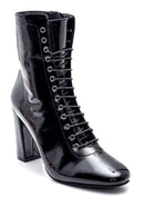 Women's Patent Leather Heeled Boots | Derimod Women's Patent Leather Heeled Boots | Derimod