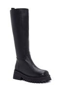 Women's Black Zippered Leather Boots | Derimod Women's Black Zippered Leather Boots | Derimod