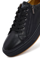 Erkek Siyah Bağcıklı Deri Sneaker | Derimod Erkek Siyah Bağcıklı Deri Sneaker | Derimod