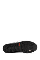 Women's Black Zipper Detailed Leather Comfort Shoes | Derimod Women's Black Zipper Detailed Leather Comfort Shoes | Derimod