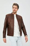 Henry Men's Leather Jacket | Derimod Henry Men's Leather Jacket | Derimod