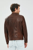 Henry Men's Leather Jacket | Derimod Henry Men's Leather Jacket | Derimod